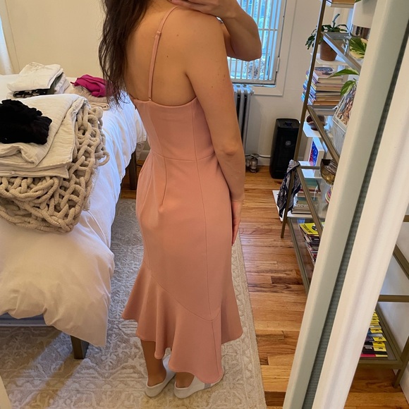 Pink Midi Mermaid Cocktail Dress - Picture 2 of 3